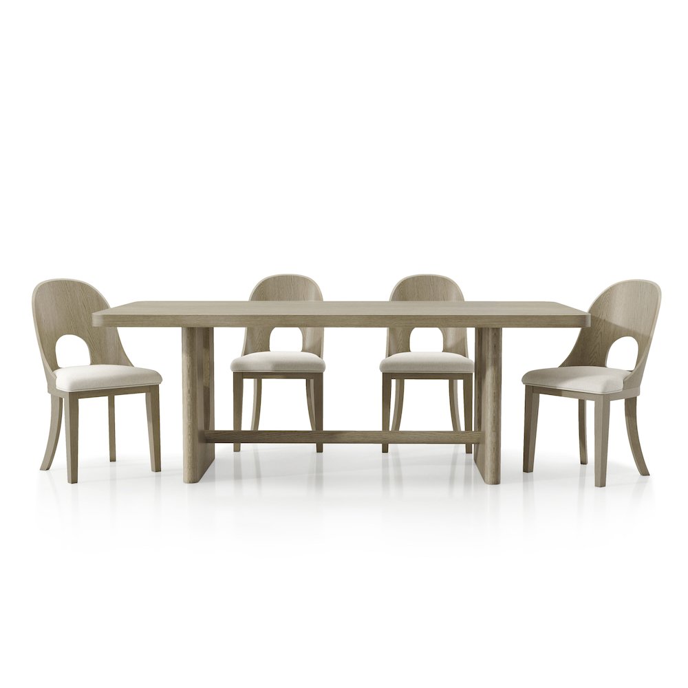 Selyra 5-Piece Solid Wood Dining Table Set