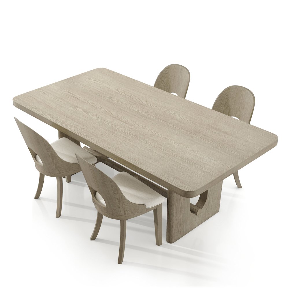Selyra 5-Piece Solid Wood Dining Table Set