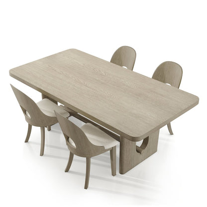 Selyra 5-Piece Solid Wood Dining Table Set