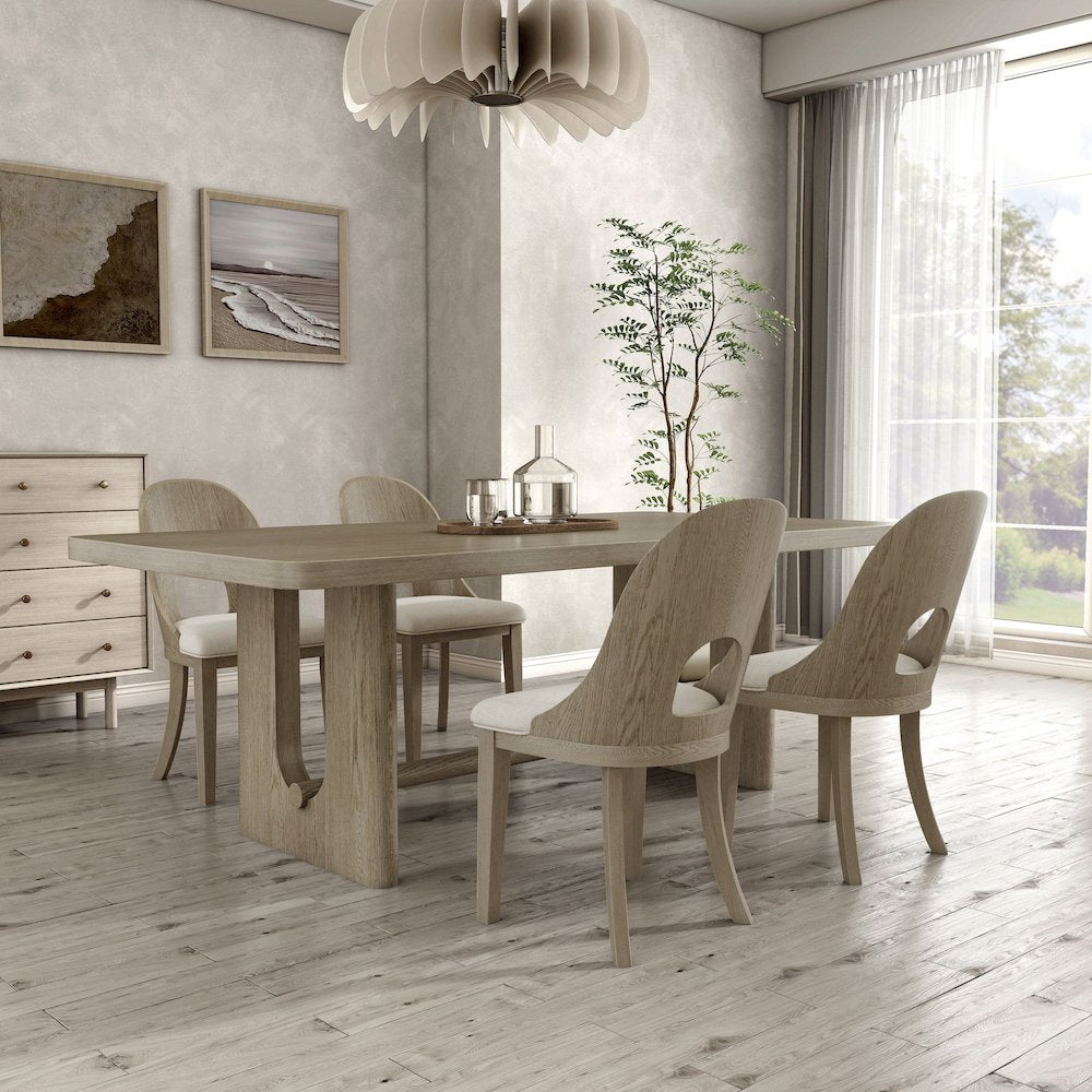 Selyra 5-Piece Solid Wood Dining Table Set