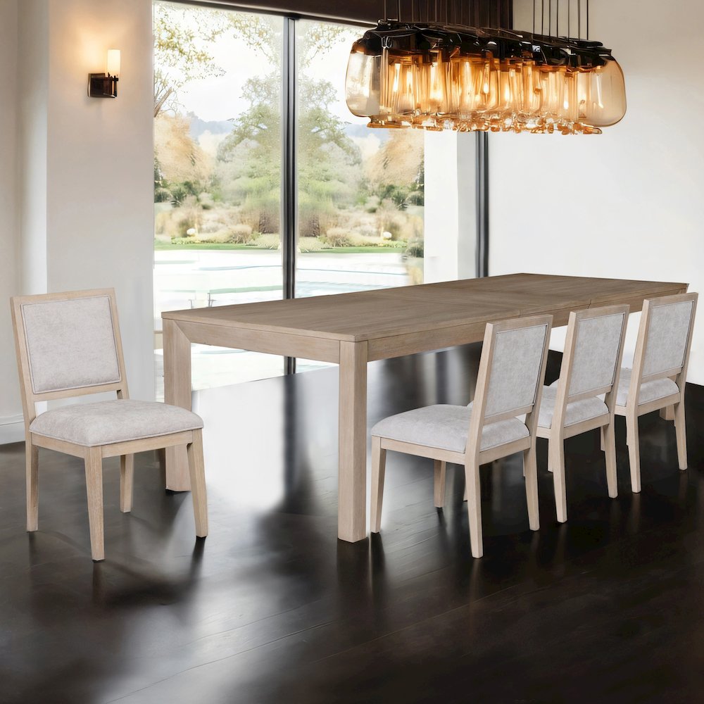 Flonnin 5-Piece Tawny Solid Wood Extendable Dining Set