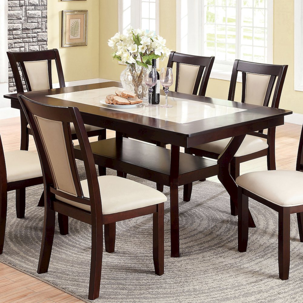 Arena Transitional Dining Table in Dark Cherry