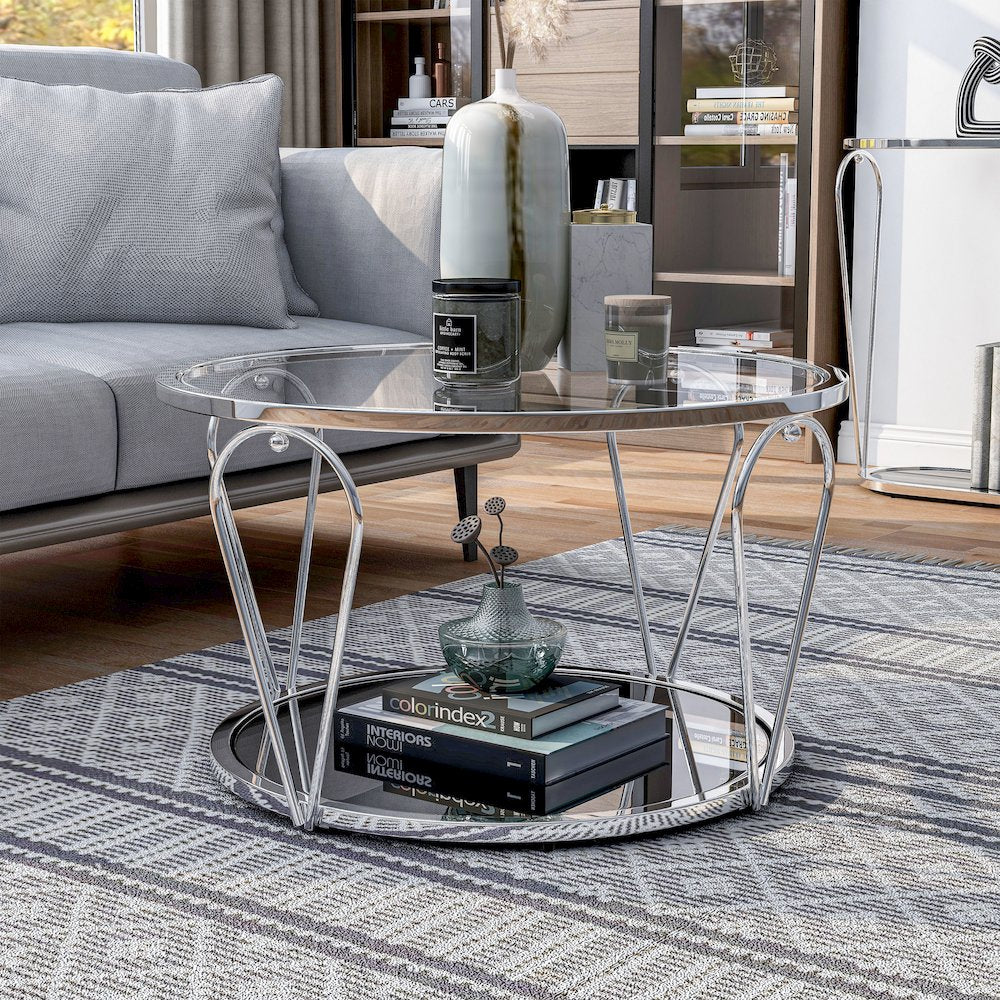 Miffa Contemporary Metal 1-Shelf Coffee Table
