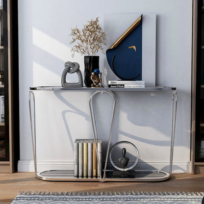 Miffa Contemporary Metal 1-Shelf Console Table
