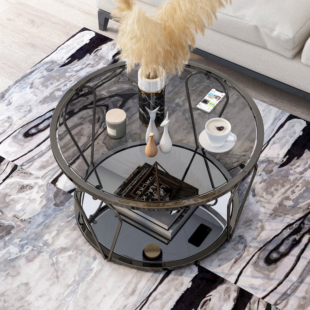 Miffa Contemporary Metal 1-Shelf Coffee Table
