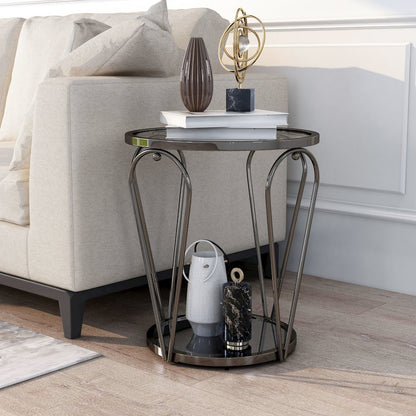 Miffa Contemporary Metal 1-Shelf End Table