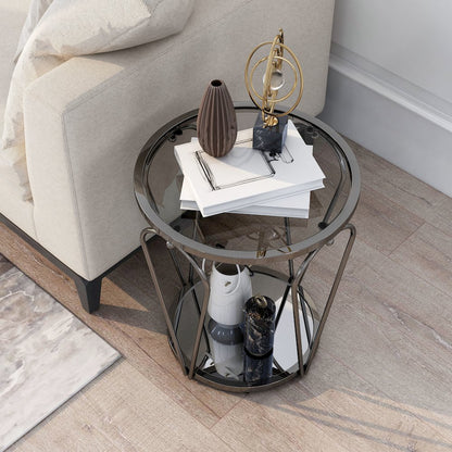 Miffa Contemporary Metal 1-Shelf End Table