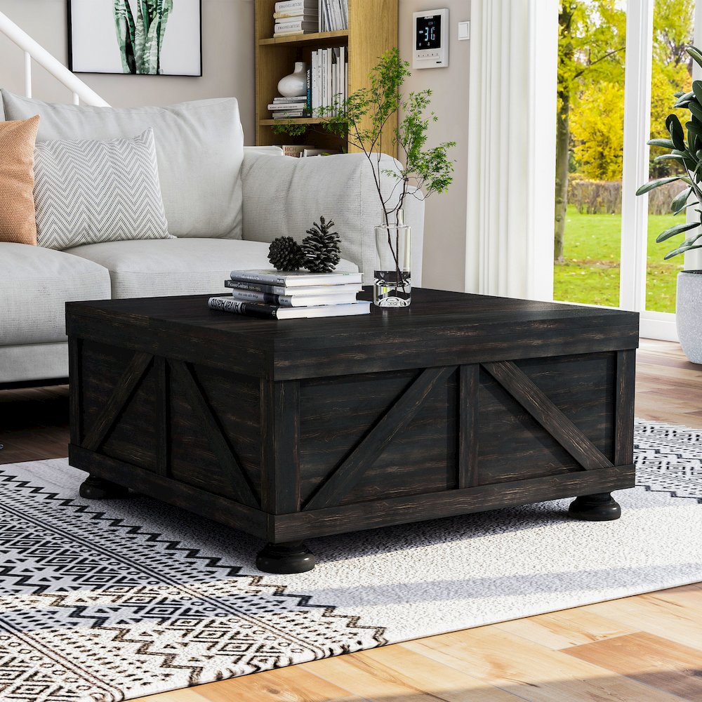 Zula Wood Hidden Storage Coffee Table