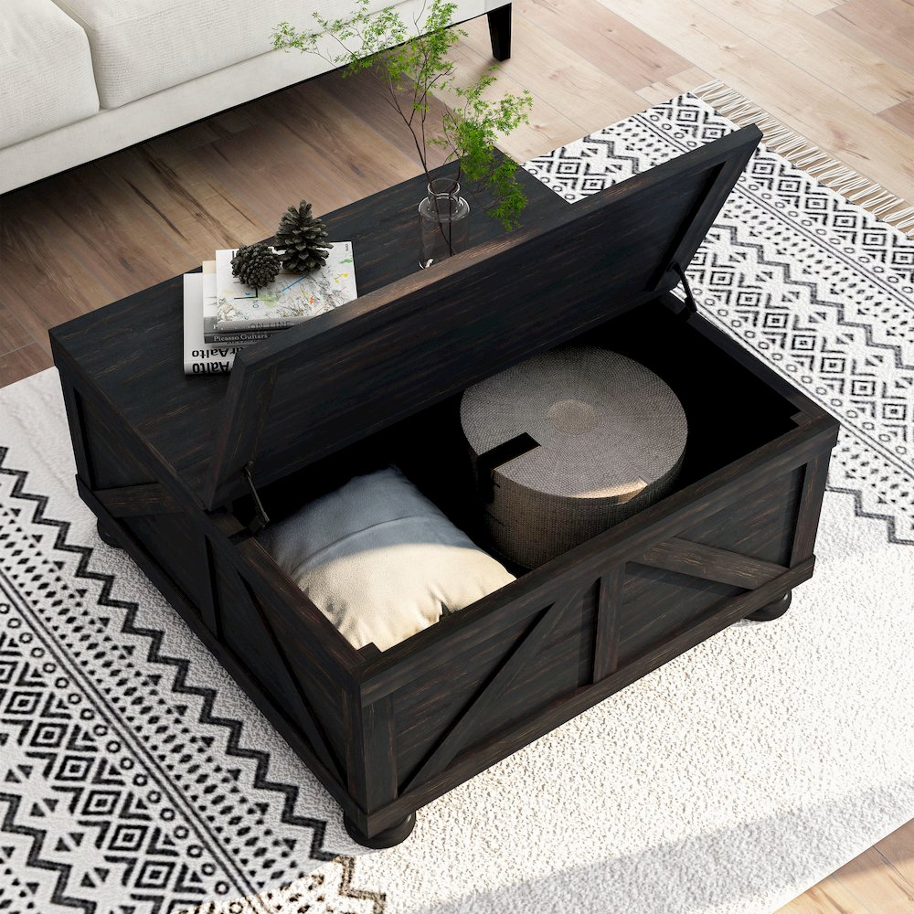 Zula Wood Hidden Storage Coffee Table