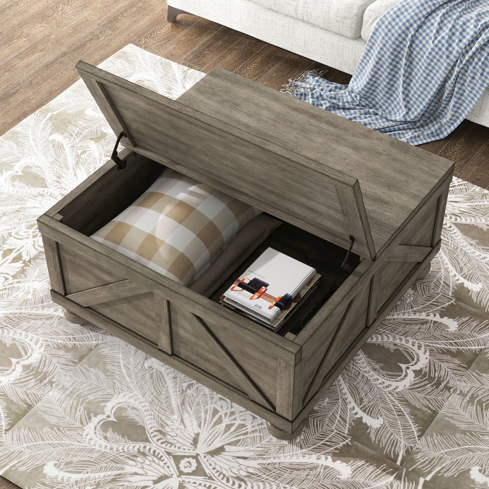 Zula Wood Hidden Storage Coffee Table