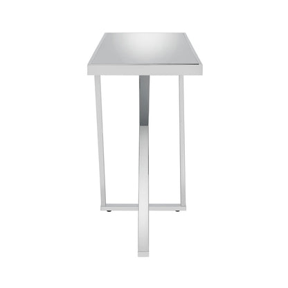 Ludington Contemporary Metal Sofa Table in Chrome