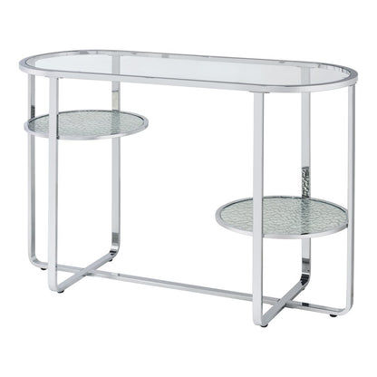 Ludington Metal 2-Shelf Sofa Table in Chrome