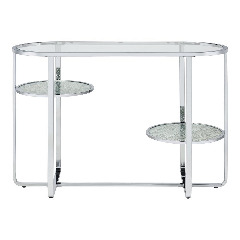 Ludington Metal 2-Shelf Sofa Table in Chrome