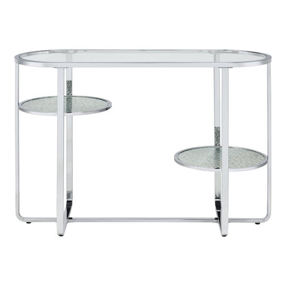 Ludington Metal 2-Shelf Sofa Table in Chrome