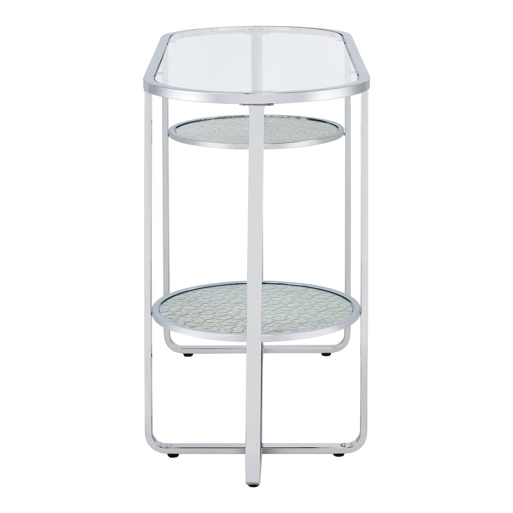 Ludington Metal 2-Shelf Sofa Table in Chrome