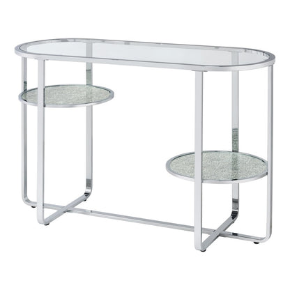 Ludington Metal 2-Shelf Sofa Table in Chrome