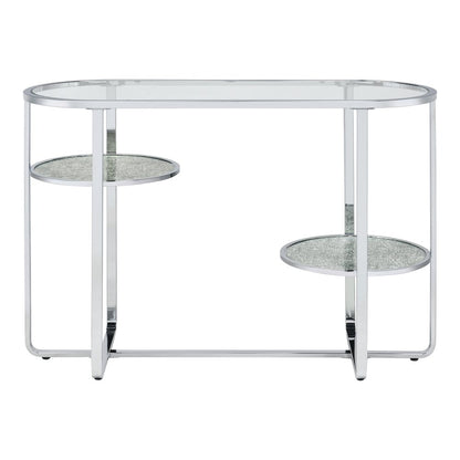 Ludington Metal 2-Shelf Sofa Table in Chrome
