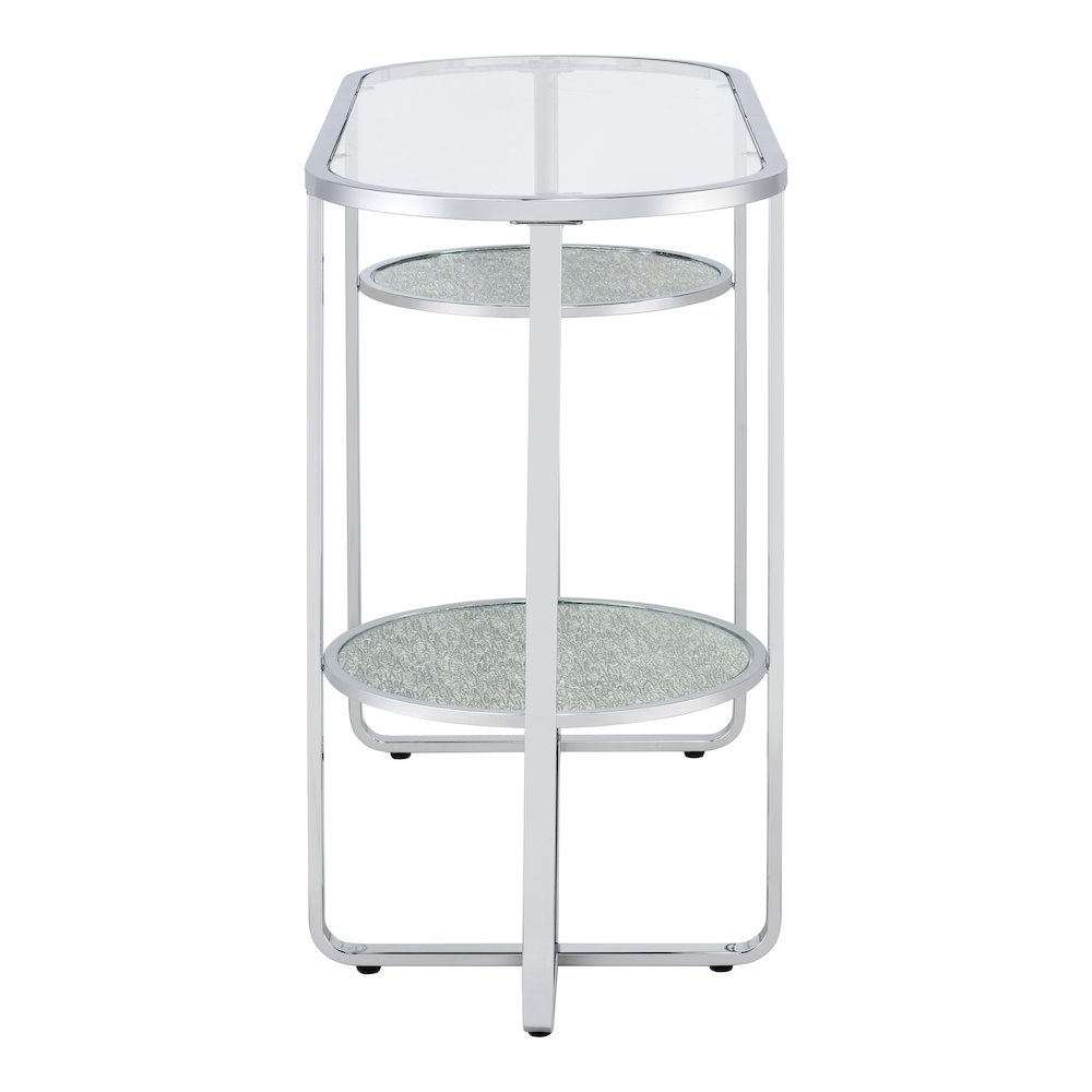 Ludington Metal 2-Shelf Sofa Table in Chrome
