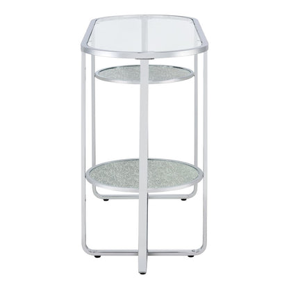 Ludington Metal 2-Shelf Sofa Table in Chrome