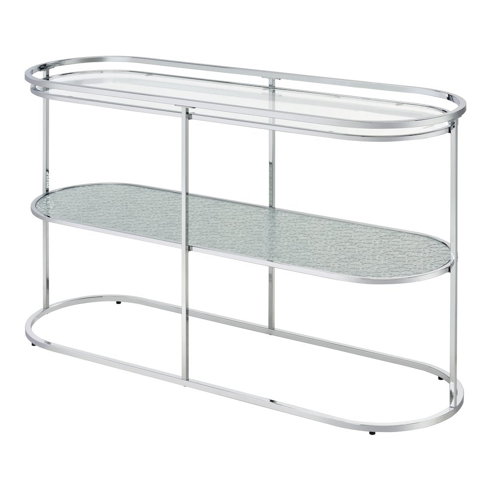 Ludington Metal 1-Shelf Sofa Table in Chrome