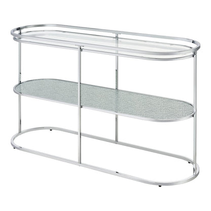 Ludington Metal 1-Shelf Sofa Table in Chrome