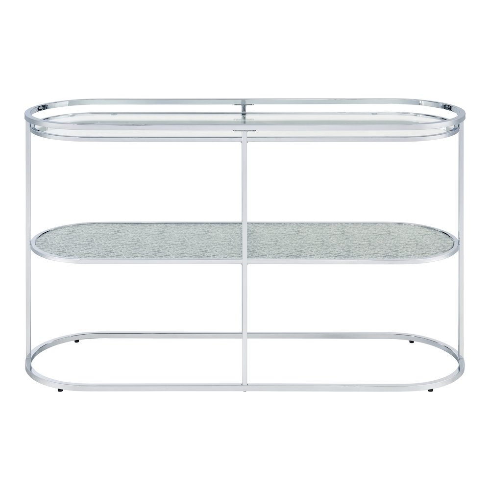 Ludington Metal 1-Shelf Sofa Table in Chrome