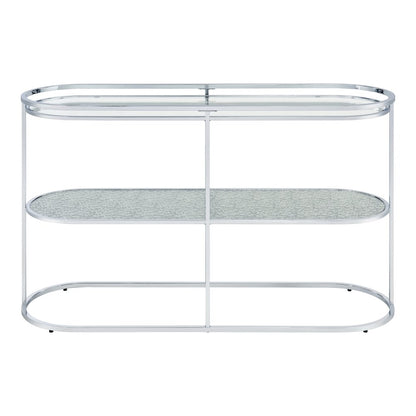 Ludington Metal 1-Shelf Sofa Table in Chrome