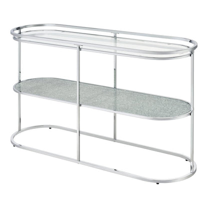 Ludington Metal 1-Shelf Sofa Table in Chrome