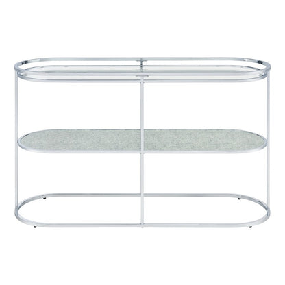 Ludington Metal 1-Shelf Sofa Table in Chrome