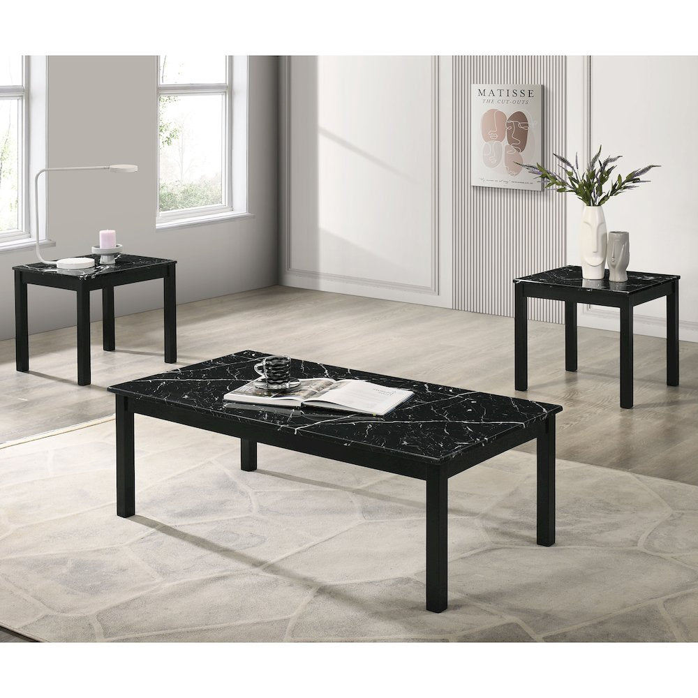 Isime Wood 3-Piece Coffee Table Set