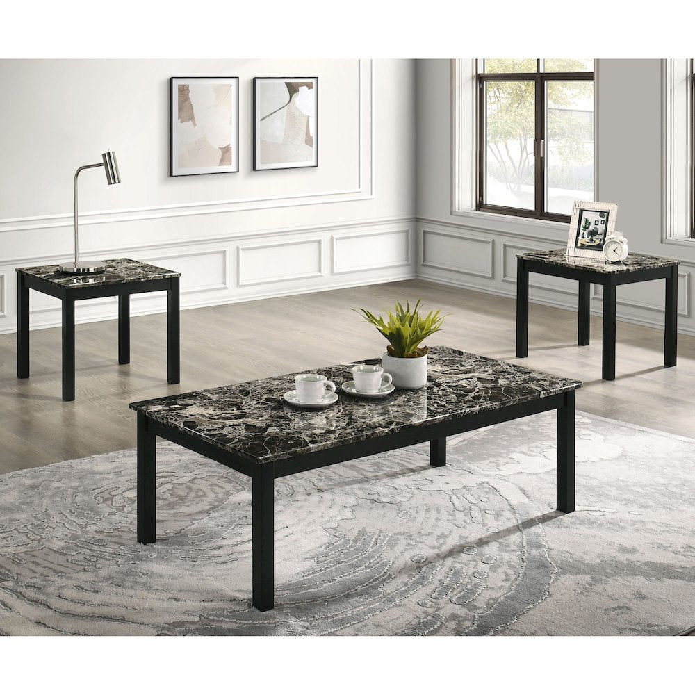 Isime Wood 3-Piece Coffee Table Set
