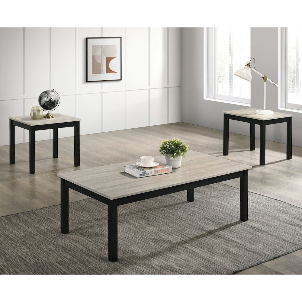 Isime Wood 3-Piece Coffee Table Set