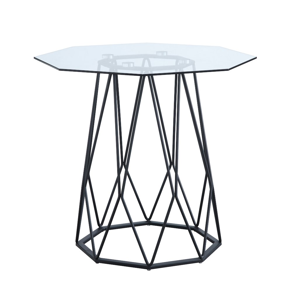 Growder Contemporary Glass Top End Table