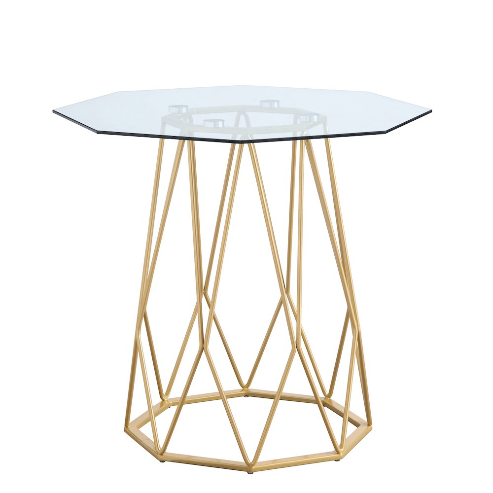 Growder Contemporary Glass Top End Table