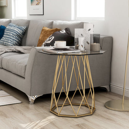 Growder Contemporary Glass Top End Table