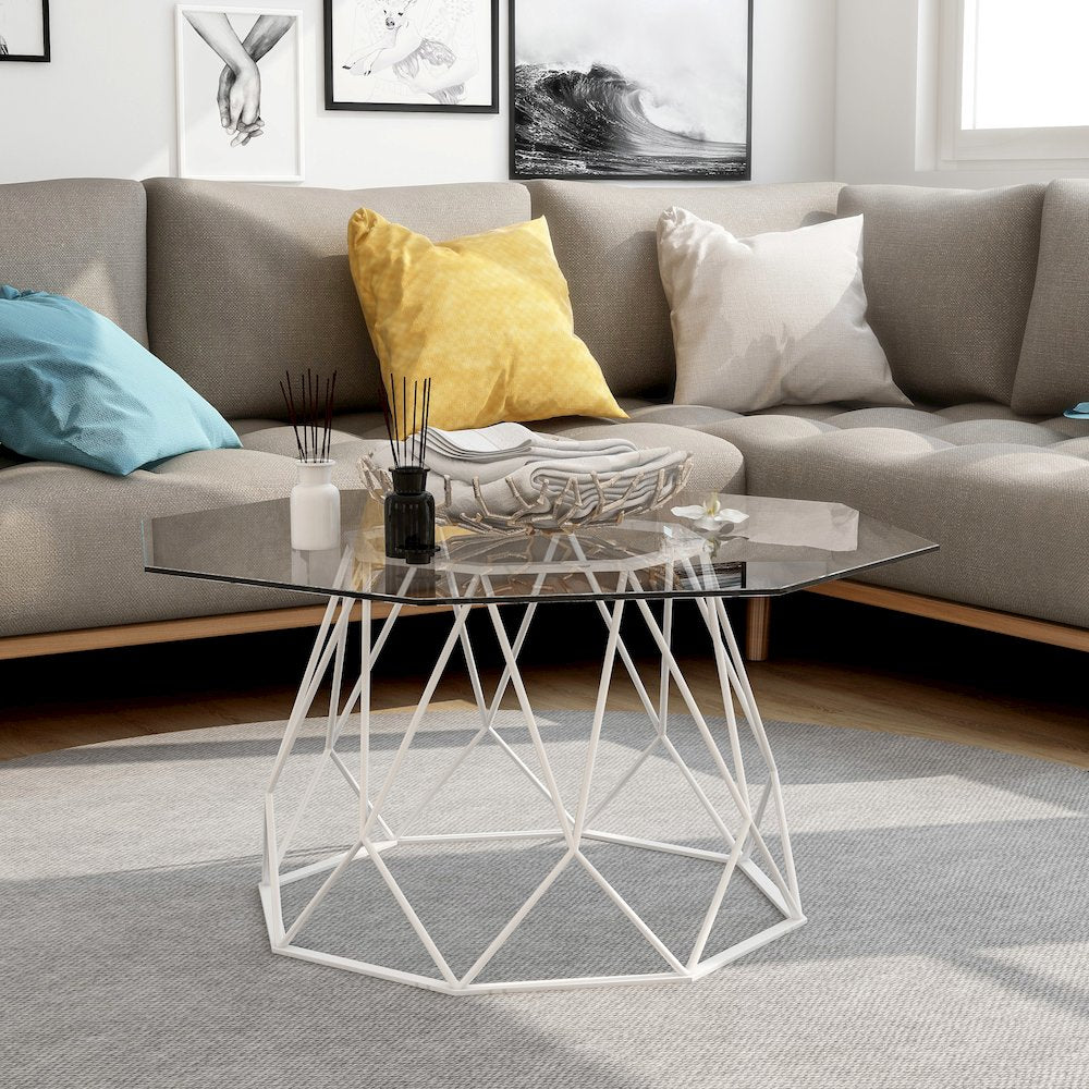 Growder Contemporary Glass Top Coffee Table
