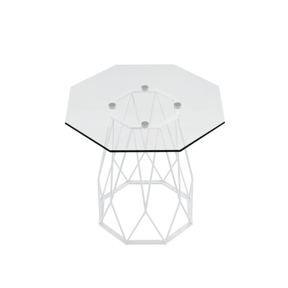 Growder Contemporary Glass Top End Table