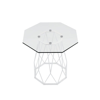 Growder Contemporary Glass Top End Table