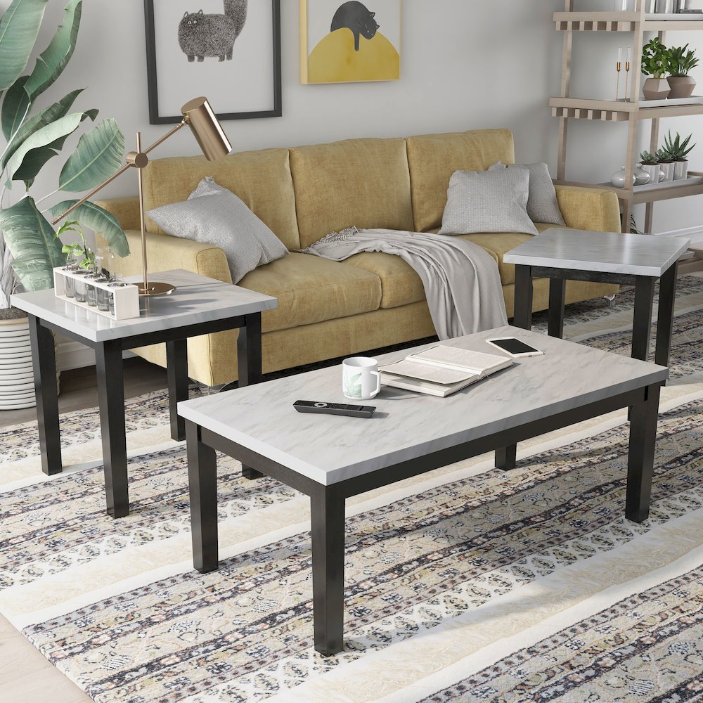Korlyn Wood 3-Piece Coffee Table Set