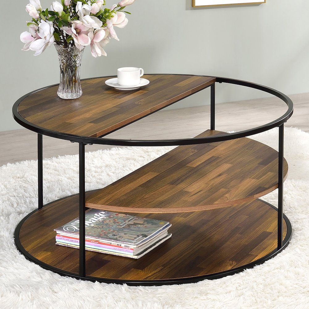 Marquesa Contemporary Wood Round Coffee Table