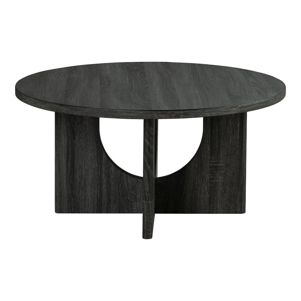 Carmel Modern Solid Wood 3-Piece Round Coffee Table Set