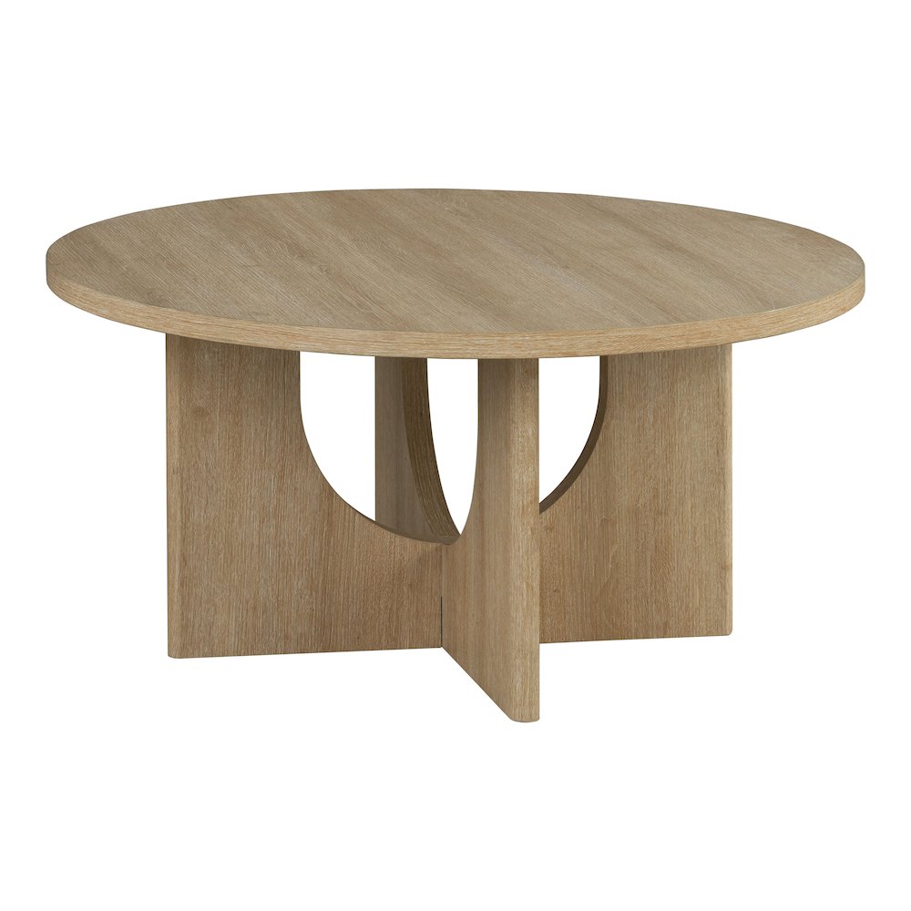 Carmel Modern Solid Wood 3-Piece Round Coffee Table Set