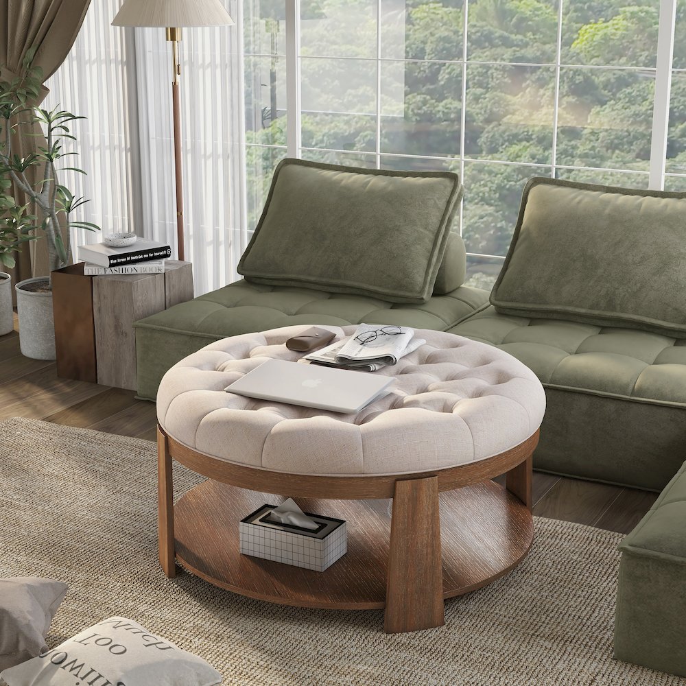 Scandi Wood Round Coffee Table