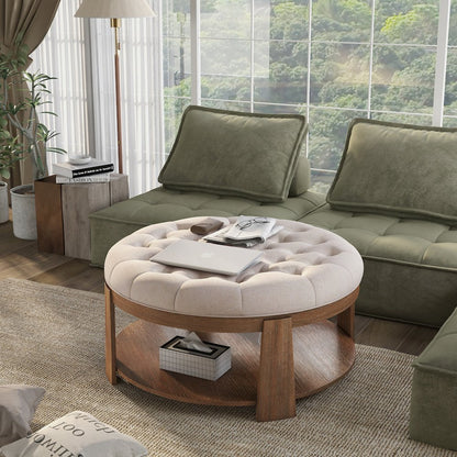 Scandi Wood Round Coffee Table