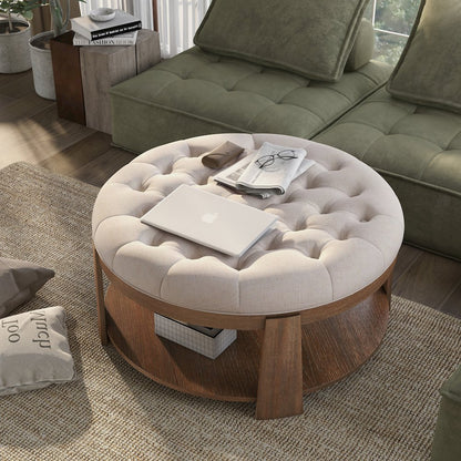 Scandi Wood Round Coffee Table