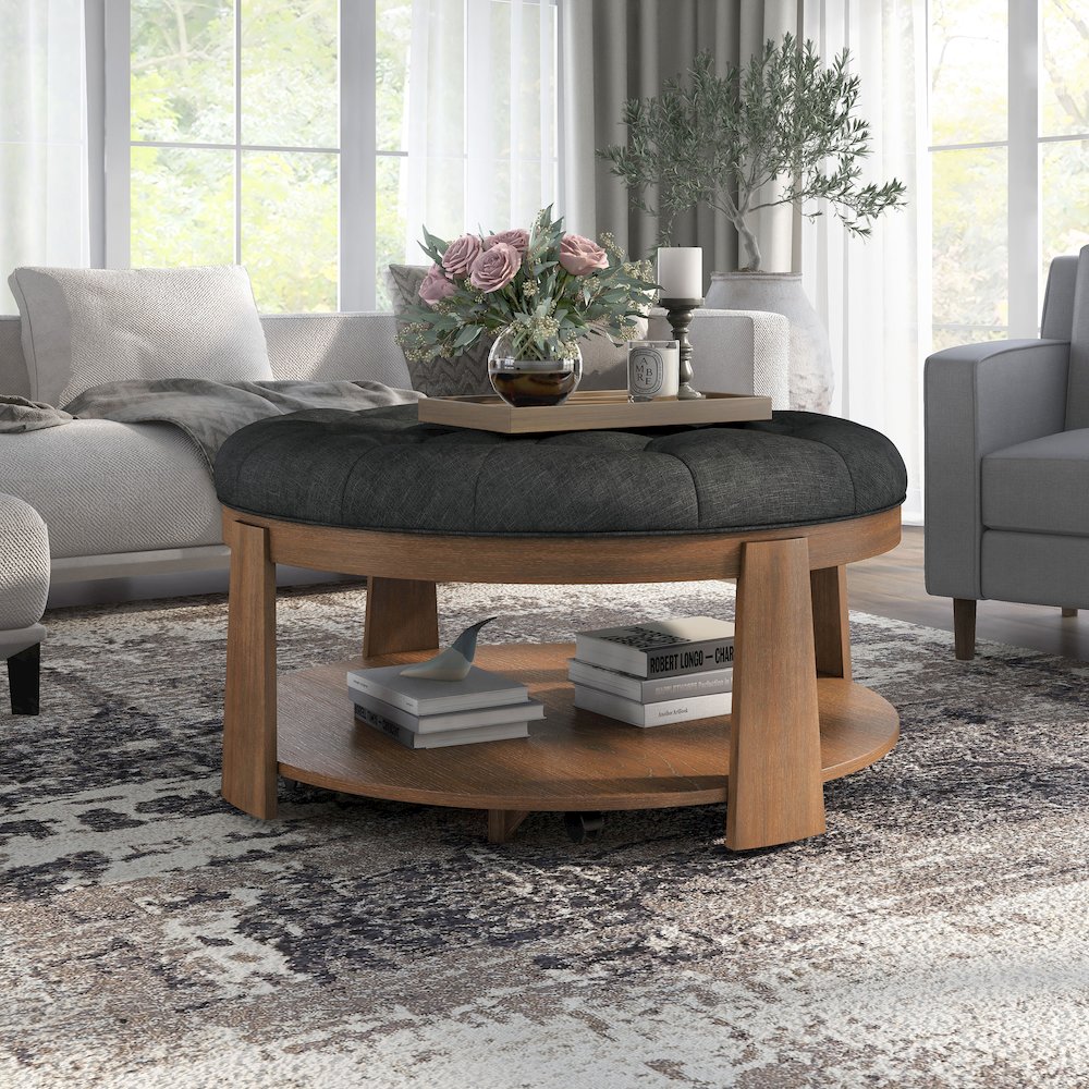 Scandi Wood Round Coffee Table
