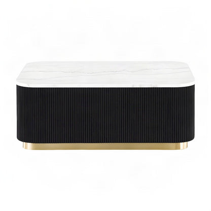 Starlight Canyon Home Marble Coffee Table, Black