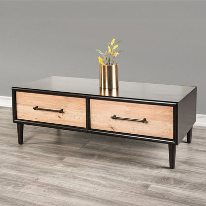 Coda Two-Tone Design Solid Wood 2-Drawer Coffee Table