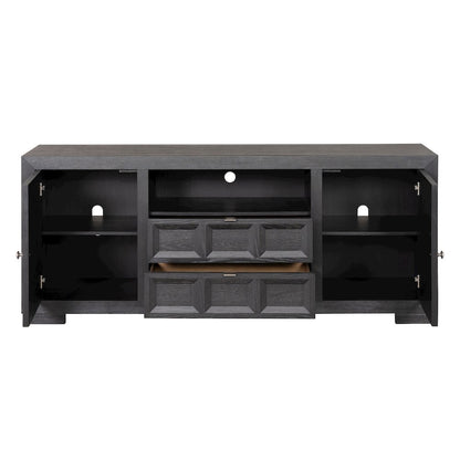 Ulan Modern Solid Wood 2-Drawer TV Stand with Shelves