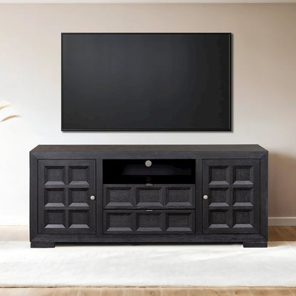 Ulan Modern Solid Wood 2-Drawer TV Stand with Shelves